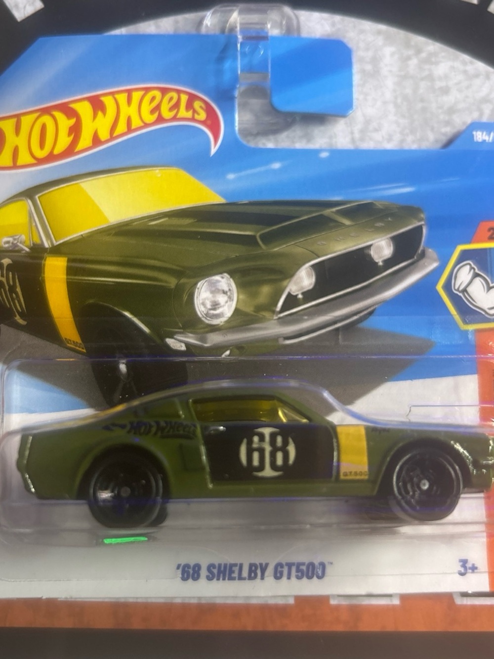 Hot Wheels '68 Shelby GT500 Die-Cast Toy Car - Olive Green Short card